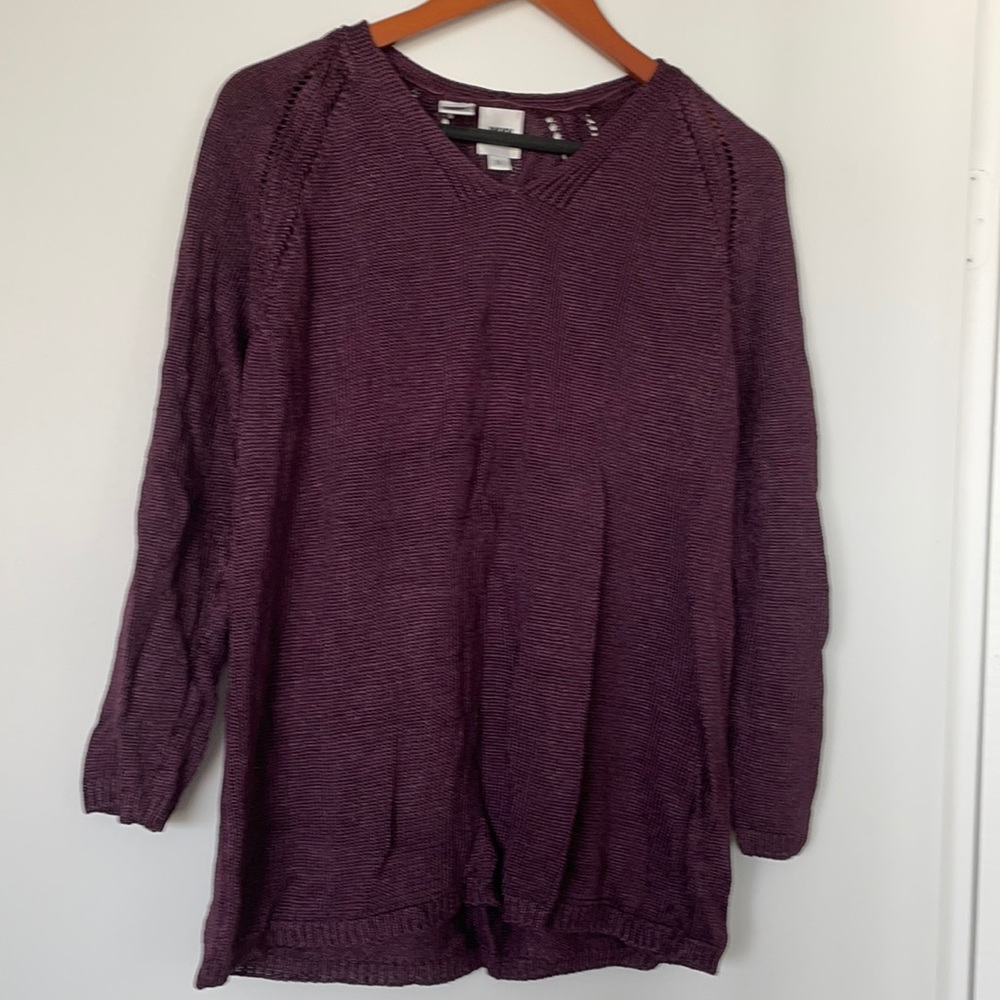 LAST DAY DEC. 10. 
MOVING. DKNY VINTAGE MADE IN USA PURPLE LIGHT SWEATER